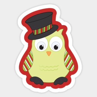 Cute Owl in Top Hat Sticker